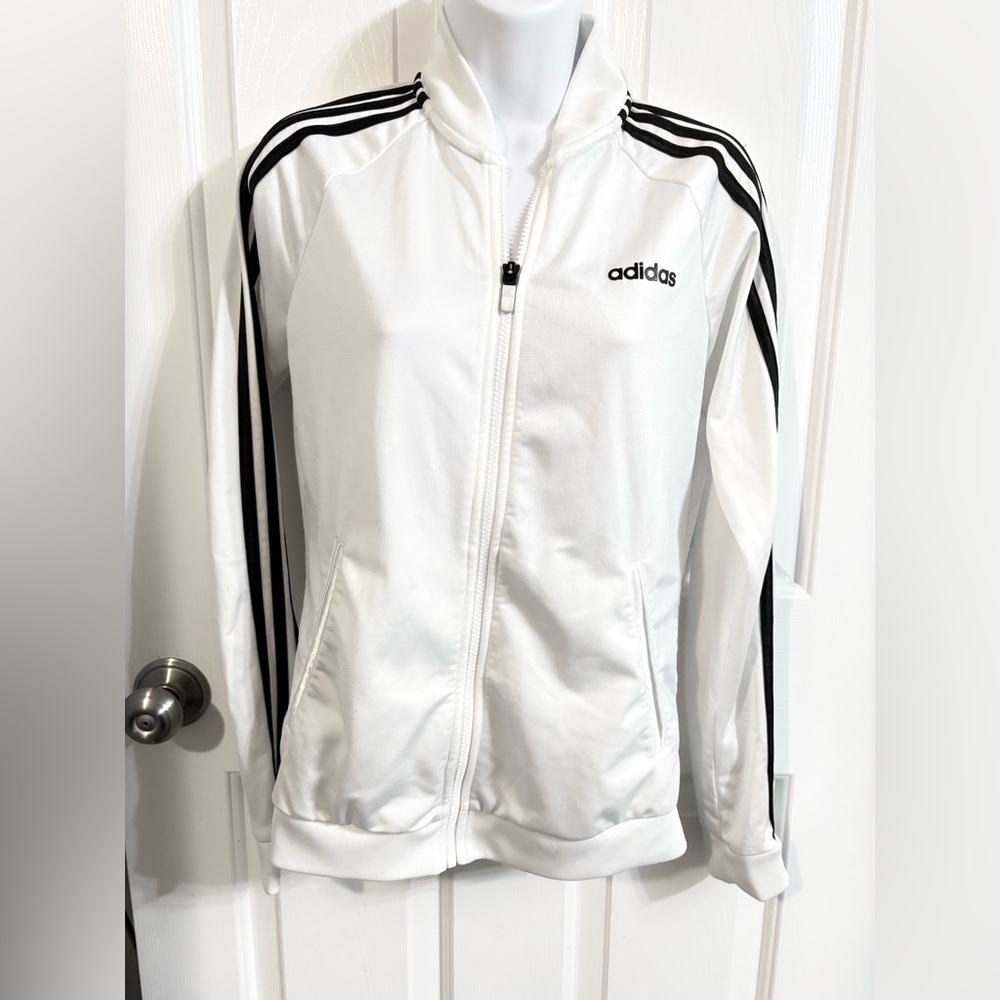 Adidas 3-Stripes Tricot White Track Jacket Women's Small